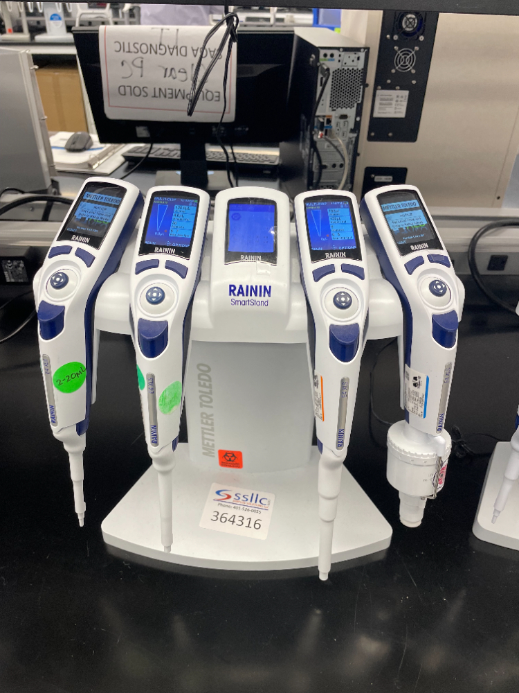 Rainin e4XLS Single Channel Electric Pipettes Quantity 4 w/ Charging